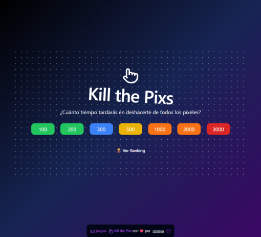 Kill the Pixs: acaba con los píxeles de la pantalla