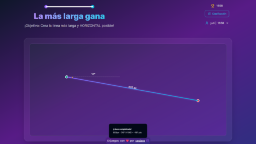 La más larga gana: la línea más larga y recta